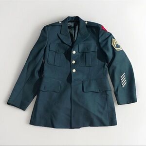 DSCP Bremen Bowdon Mens Army Green Coat PA National Guard Missing Button